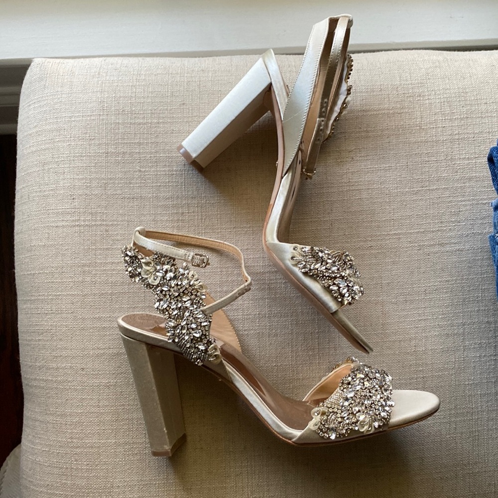 Badgley Mischka Open Toe Embellished Heels